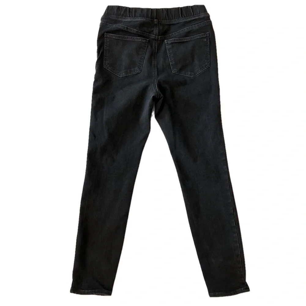 Madewell Pull-On Mid-High Rise Elastic Waist Black Stretch Skinny Jeans Ankle 27 - Picture 2 of 8